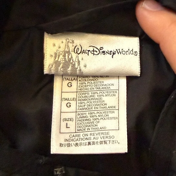 Walt Disney World Quilted Mickey Mouse Jacket Women's Size L Black Full Zip - Picture 3 of 6